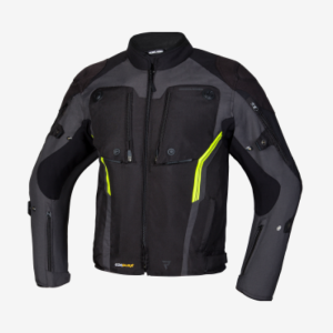 KURTKA TEKSTYLNA REBELHORN BORG BLACK/DARK GREY/FLO YELLOW