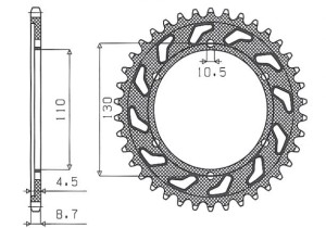 Zębatka tylna SUNSTAR SUNR1-5474-43
