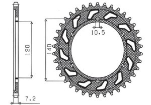 Zębatka tylna SUNSTAR SUNR1-4523-46