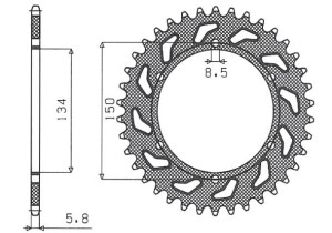 Zębatka tylna SUNSTAR SUNR1-3619-47