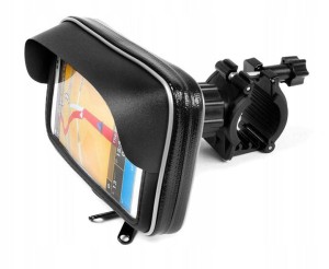 Uchwyt motocyklowy z etui na telefon - typ: 167 z daszkiem
