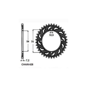 Zębatka SunStar tył SUNR1-2044-42 zęby