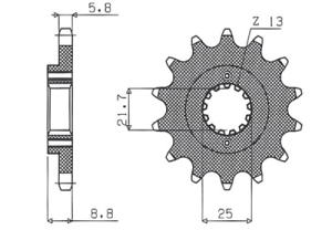 Zębatka SunStar SUNF333-16 zębów