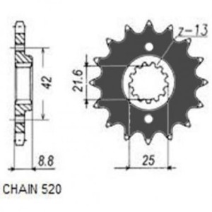 Zębatka SunStar SUNF341-16 zębów