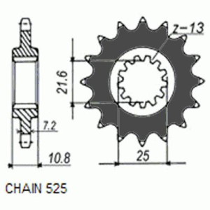 Zębatka SunStar SUNF414-16 zębów