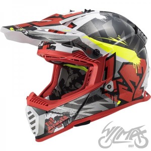 Kask LS2 MX437 FAST EVO CRUSHER BLACK RED 