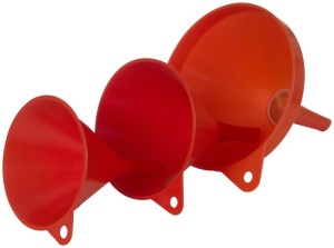 Zestaw lejków 3-elementowy HDPE czerwony