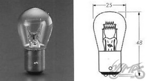 Żarówka BOSMA 6V 21/5W BAY15d czerwona