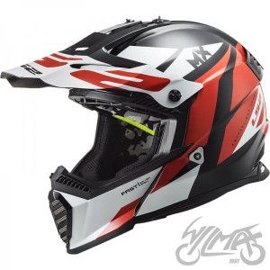 KASK LS2 FAST MX437 FAST EVO STRIKE BLACK WH-RD