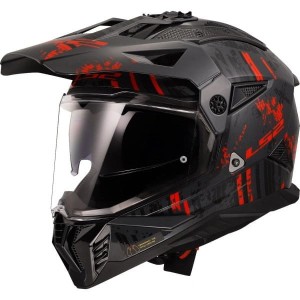KASK LS2 MX702 PIONEER II  CRAZY BLACK RED