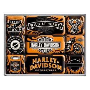 Magnesy  - zestaw magnesów ( 9szt. ) Harley-Davidson Wild At Heart