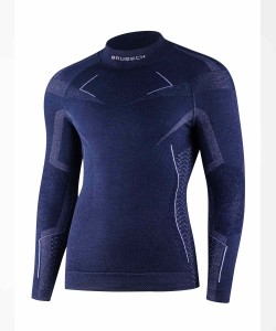 Bluza męska BRUBECK EXTREME MERINO granatowa