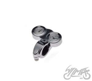 Zegarek z temrometrem na kierownicę 7/8 1" CHROM