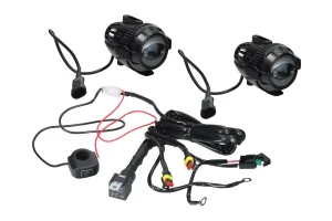 Halogeny lampy LED HLP X1 z mocowaniem + wiązką instalacji i przełącznikiem świateł 