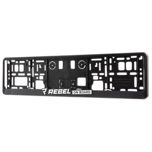 Ramki Na Rejestrację Samochodową Rebelhorn Rebel On Board Black 2 Szt