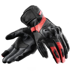 Rękawice Skórzane Rebelhorn Viper Black/Grey/Fluo Red