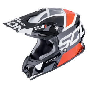 SCORPION KASK VX-16 EVO AIR  ANALOG BLACK RED