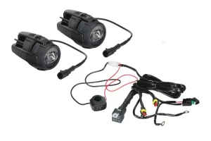 Halogeny lampy LED HLP X2 z mocowaniem + wiązką instalacji i przełącznikiem świateł  