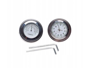 Zegarek z termometrem na kierownicę chrom WM