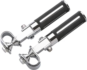 Podnóżki spacerówki uniwersalne chrom z gumą