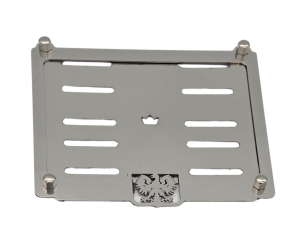 Nierdzewna podkładka ramka pod tablicę rejestracyjną HERB POLSKI