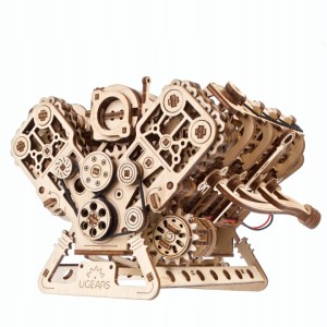 Silnik V8 drewniany mechaniczny model 3D do składania UGEARS 70264